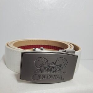 Nexbelt Colonial White Ratchet Belt – Genuine Leather – No-Holes Adjustable Golf